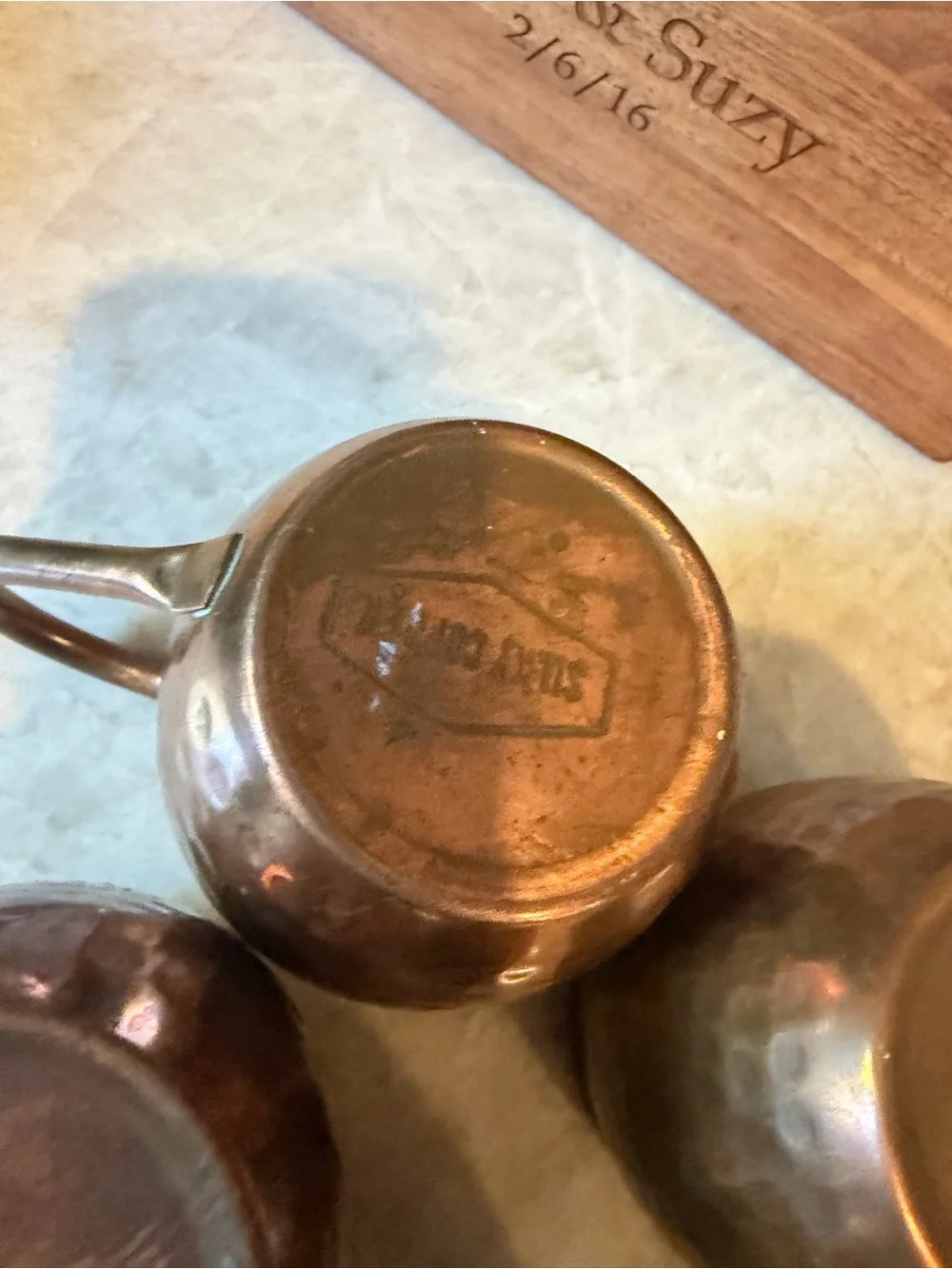Hammered solid Copper mule mugs x4